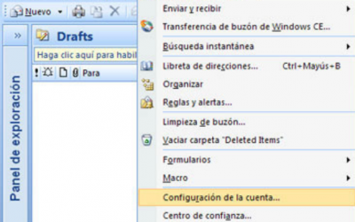 Configurar correo en Microsoft Outlook 2007