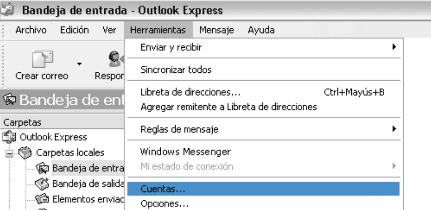 Configurar correo en Outlook Express